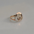 Срібна каблучка з золотими вставками