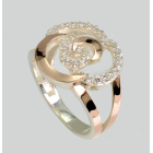 Срібна каблучка з золотими вставками