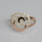 Срібна каблучка з золотими вставками