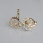 Серебряные серьги с золотыми вставками