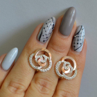 Серебряные серьги с золотыми вставками