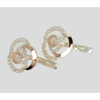 Серебряные серьги с золотыми вставками