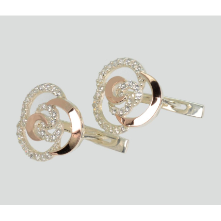 Серебряные серьги с золотыми пластинами