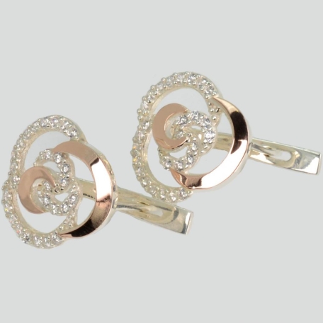 Срібні сережки з золотими пластинами