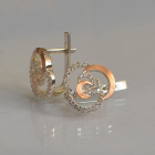 Серебряные серьги с золотыми вставками