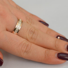 Серебряное кольцо с золотыми вставками