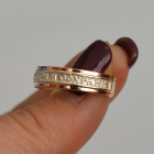 Серебряное кольцо с золотыми вставками