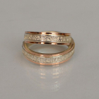 Серебряное кольцо с золотыми вставками