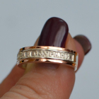 Серебряное кольцо с золотыми вставками