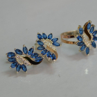 Срібний набір з золотими пластинами