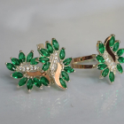 Срібний набір з золотими пластинами