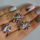 Срібний набір з золотими пластинами