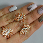 Срібний набір з золотими пластинами