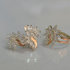 Срібний набір з золотими пластинами