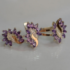 Срібний набір з золотими пластинами