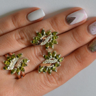 Срібний набір з золотими пластинами