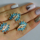 Срібний набір з золотими пластинами