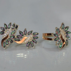 Срібний набір з золотими пластинами