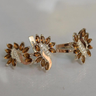 Срібний набір з золотими пластинами