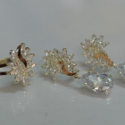 Срібний набір з золотими пластинами