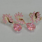 Срібний набір з золотими пластинами