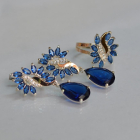 Срібний набір з золотими пластинами