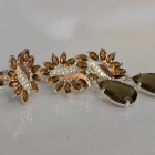 Срібний набір з золотими пластинами