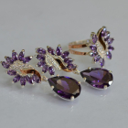 Срібний набір з золотими пластинами