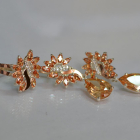 Срібний набір з золотими пластинами