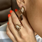 Срібний набір з золотими пластинами