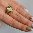 Срібна каблучка з золотими вставками