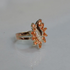 Срібна каблучка з золотими вставками