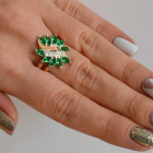 Срібна каблучка з золотими вставками