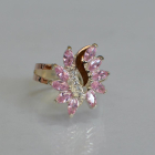 Срібна каблучка з золотими вставками