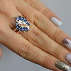 Срібна каблучка з золотими вставками