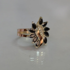 Срібна каблучка з золотими вставками