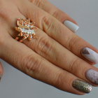 Срібна каблучка з золотими вставками