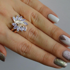 Срібна каблучка з золотими вставками