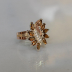 Срібна каблучка з золотими вставками