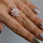 Срібна каблучка з золотими вставками