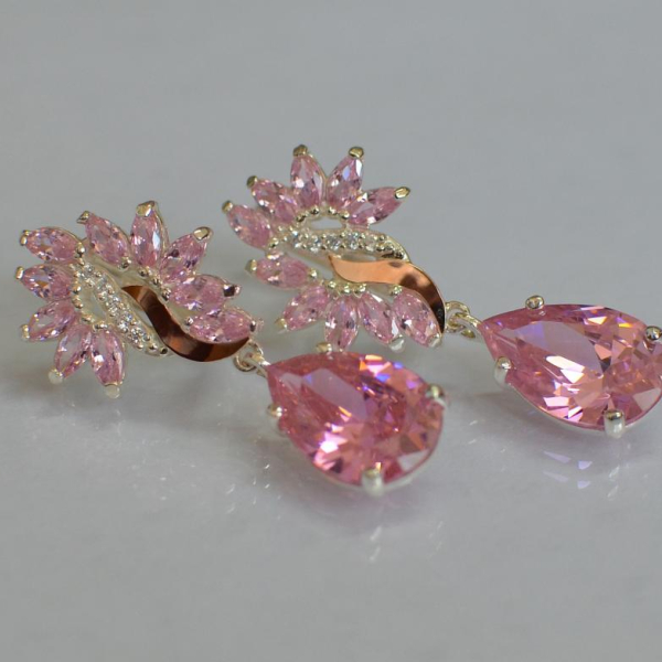 Срібні сережки з золотими вставками