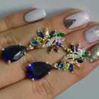 Срібні сережки з золотими вставками