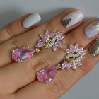 Срібні сережки з золотими вставками