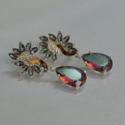 Срібні сережки з золотими вставками