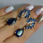 Срібні сережки з золотими вставками