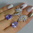 Срібні сережки з золотими вставками