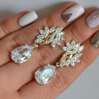 Срібні сережки з золотими вставками