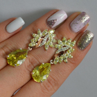 Срібні сережки з золотими вставками