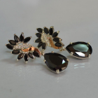 Срібні сережки з золотими вставками