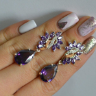 Срібні сережки з золотими вставками